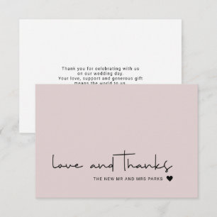 Chic Amor e Agradecimento Script Rosa Bege