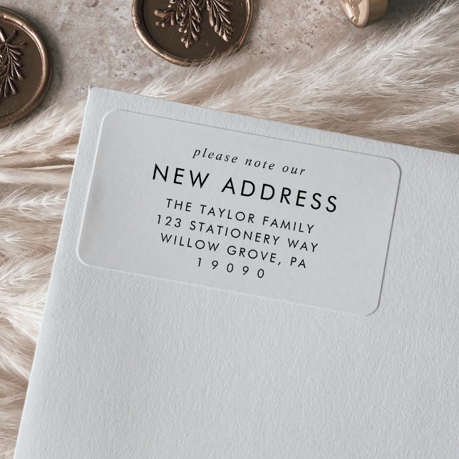 Chic Anote nossa nova etiqueta de endereço (Criador carregado)