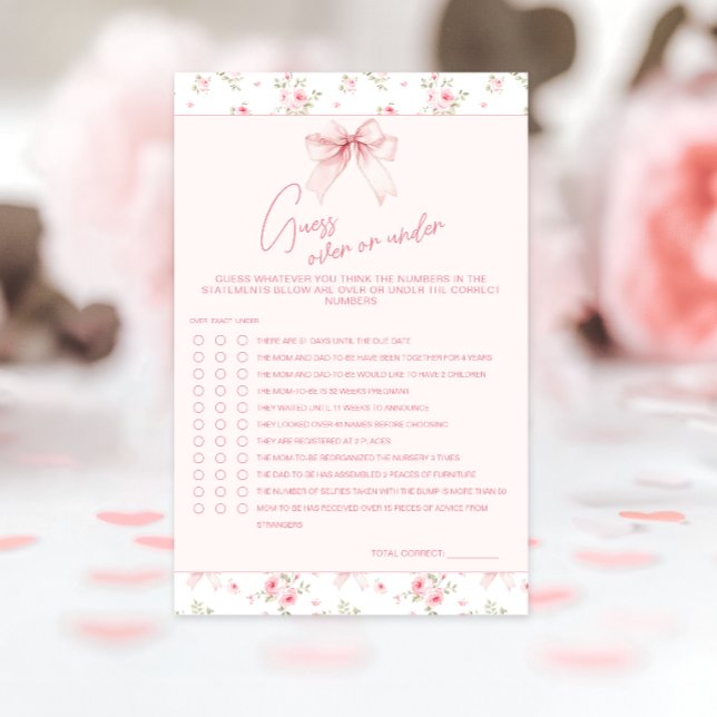 Chic Arco Floral Chá de Bebê Jogo Acima ou Abaixo (Criador carregado)