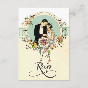 Chic Art Deco 1920 Noiva e Casamento de noiva Rsvp