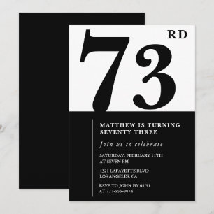 Chic Black and White 73 anos de convite