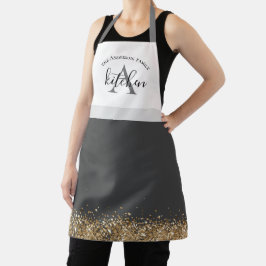 chic black gold gliter nome do monograma
