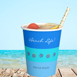 Chic Blue Stripes Fish and Shels Beach House