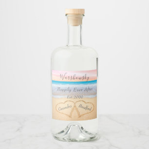 Chic Blush Pink Beach Wedding 2 Heart Sand Liquor