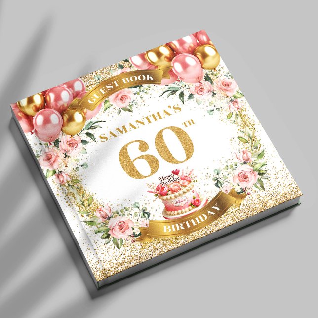 Chic Boho 60º Aniversário Livro Convidado Bloom Ae (Chic Boho 60th Birthday Guest Book Bloom Aesthetic

)