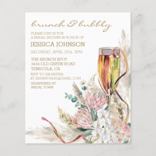 Chic Boho Champagne Brunch Bubbly Chá de Noiva