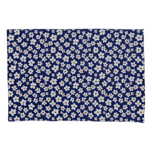 Chic Boho Daisies - Padrão Azul Escuro