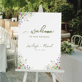 Chic Boho Wildflower Script Grande Sinal de Casame