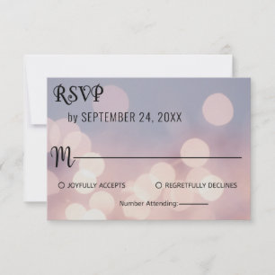 Chic Bokeh luzes clássicas com RSVP de Casamento
