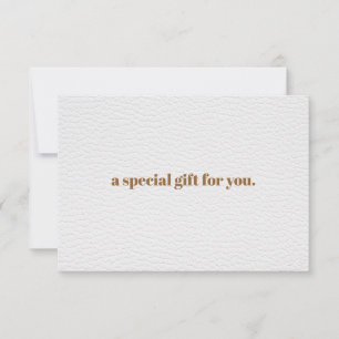 Chic Branco   Cartão-Presente Simples Elegante De 