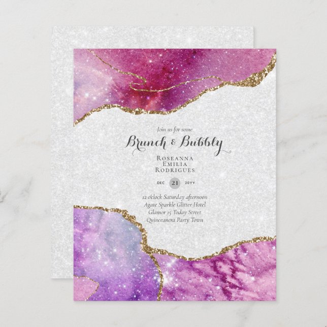 CHIC BUDGET BRUNCH e BUBBLY AGATE GLITTER Inv (Frente/Verso)