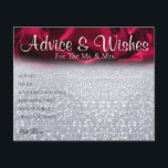 Chic Burgundy Velvet Advice Deseja Cartões<br><div class="desc">Conselhos de Casamento e Cartões de Desejo para noiva e noiva,  Desejos para Sr. & Sra. - Chá de panela,  Bachelorette Games.</div>