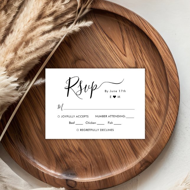 Chic Caligrafia Script Monograma Casamento RSVP (Criador carregado)