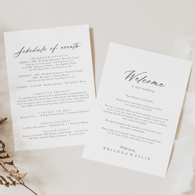 Chic Calliografia Silver Wedding - Letra Bem-vinda (Criador carregado)