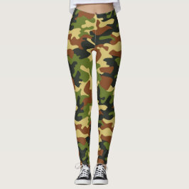 Chic Camouflage - Leggings do padrão Khaki