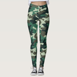 Chic Camouflage - Leggings do padrão Khaki