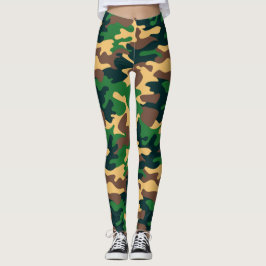 Chic Camouflage - Leggings do padrão Khaki