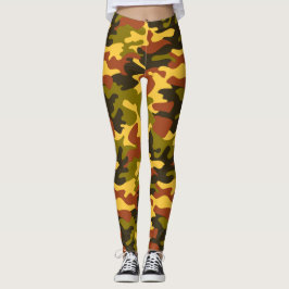 Chic Camouflage - Leggings do padrão Khaki