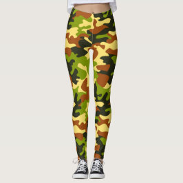 Chic Camouflage - Leggings do padrão Khaki