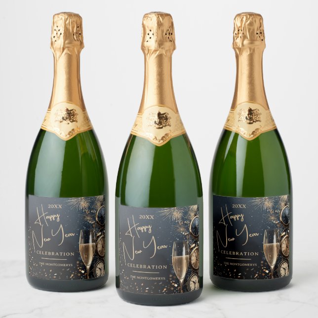 Chic Champagne Happy New Year (Garrafas)