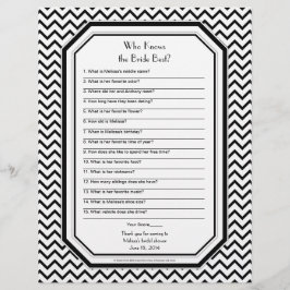Chic Chevron ZigZag Bride Melhor Jogo de Chá de pa