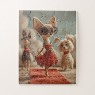Chic Chihuahua Fashionista Quebra-cabeça de serra