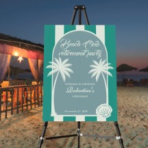Chic Coastal Stripe Beach Club Retirement Party