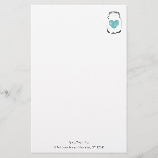 Chic country vintage mason jar papelaria (Frente)