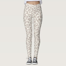 Chic Cream Taupe Animal Imprimir Leggings Yoga
