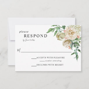 Chic de Casamento RSVP do Jardim Rosa Romântico El