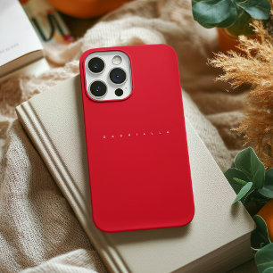 Chic de Nome de Negrito Minimalista Vermelho Total