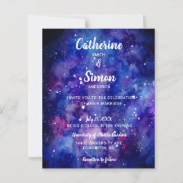 Chic de Script Noturno Starry Galaxy de Cores Aquá