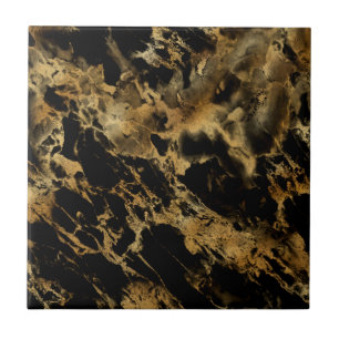 Chic de Trendy de Agate de Marble Dourado Preto