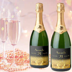 Chic do nome do ouro preto do aniversário de 21 a