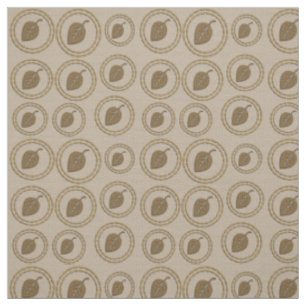 Chic Dourado Rings Leaf Padrão Linen Tecido