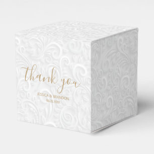 Chic Dourado Script Weding Obrigado Caixa Favoráv