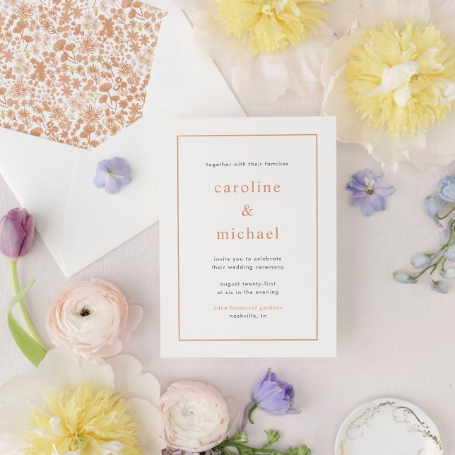 Chic Dusty Pink Ditzy Convite para Casamento Flora (Criador carregado)