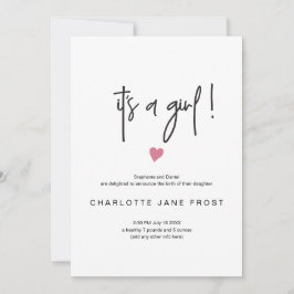 Chic É Uma Menina, Anúncio De Nascimento, Coração 