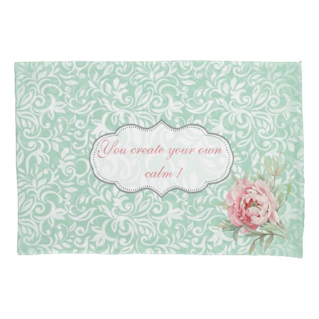 Chic Elegant Damask, Rosas, Mensagem Motivacional (Frente)