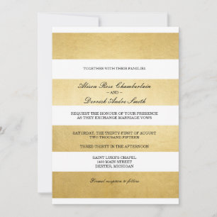 Chic Elegant Gold Foil e convite para casamento br