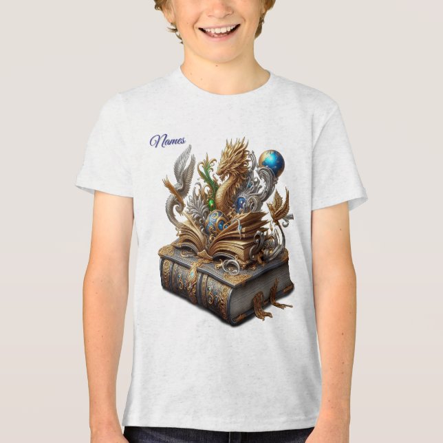 Chic Elegant Swirls in Dourado, Silver, Blue, Yell (Frente)