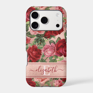 Chic Elegant Vintage - Rosas vermelhas Rosa Nome F