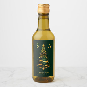 Chic Elegante Árvore de Natal em Ouro Monograma Ca