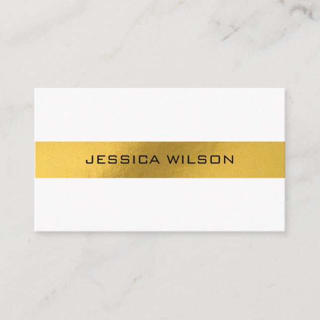 Chic elegante com cartão de visita de moldura de f (Frente)