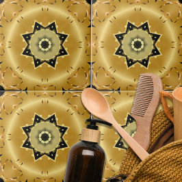 Chic Elegante Dourado e Estrela Negra Árabe