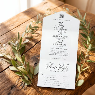 Chic Elegante Simples Moderno Opção de Refeição QR