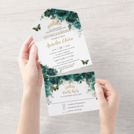 Chic Emerald Green - Quinceanera Floral