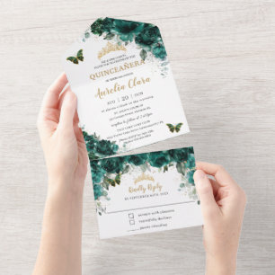 Chic Emerald Green - Quinceanera Floral