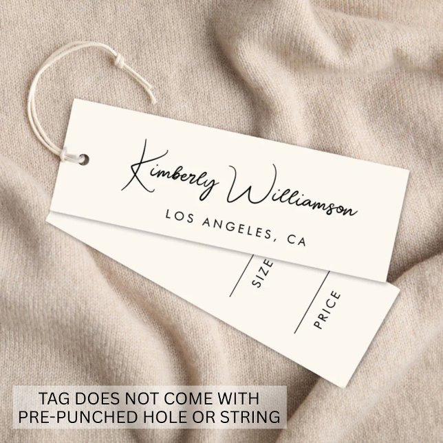 Chic Etiqueta de Preço de Script de Assinatura (Empower your name in our signature script as your logo and brand identity)