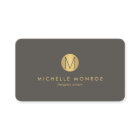 Chic Faux Dourado Minimalista Monograma Cartão de 